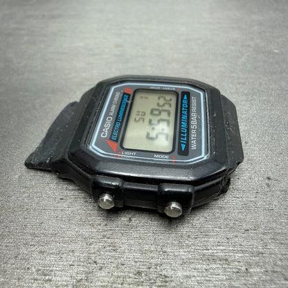 Casio Illuminator W-86 Watch Men 37mm Digital Black Alarm Chrono READ!! Newbatte3