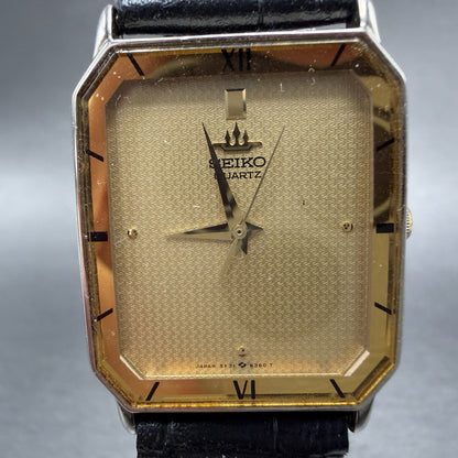 Seiko Tank Watch Men 26mm Champagne Dial Gold Tone Rectangle 5Y31-5110 PARTS2