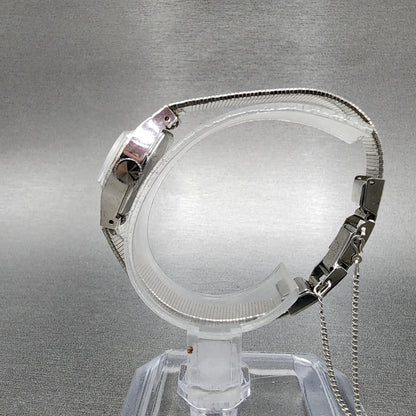 Seiko Watch Women 22mm Blue Dial White Gold plated Manual Wind Runs 1138606