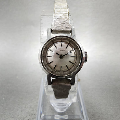 Tissot Watch Women 17mm Silver Dial Stainless Steel Manual Wind Runs Vintage0