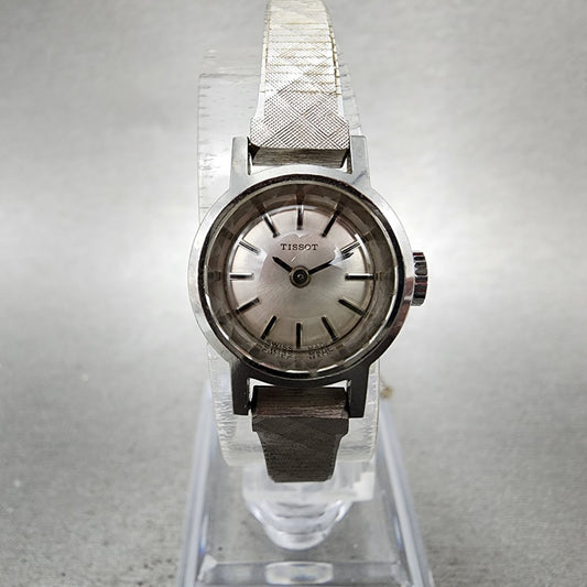 Tissot Watch Women 17mm Silver Dial Stainless Steel Manual Wind Runs Vintage0