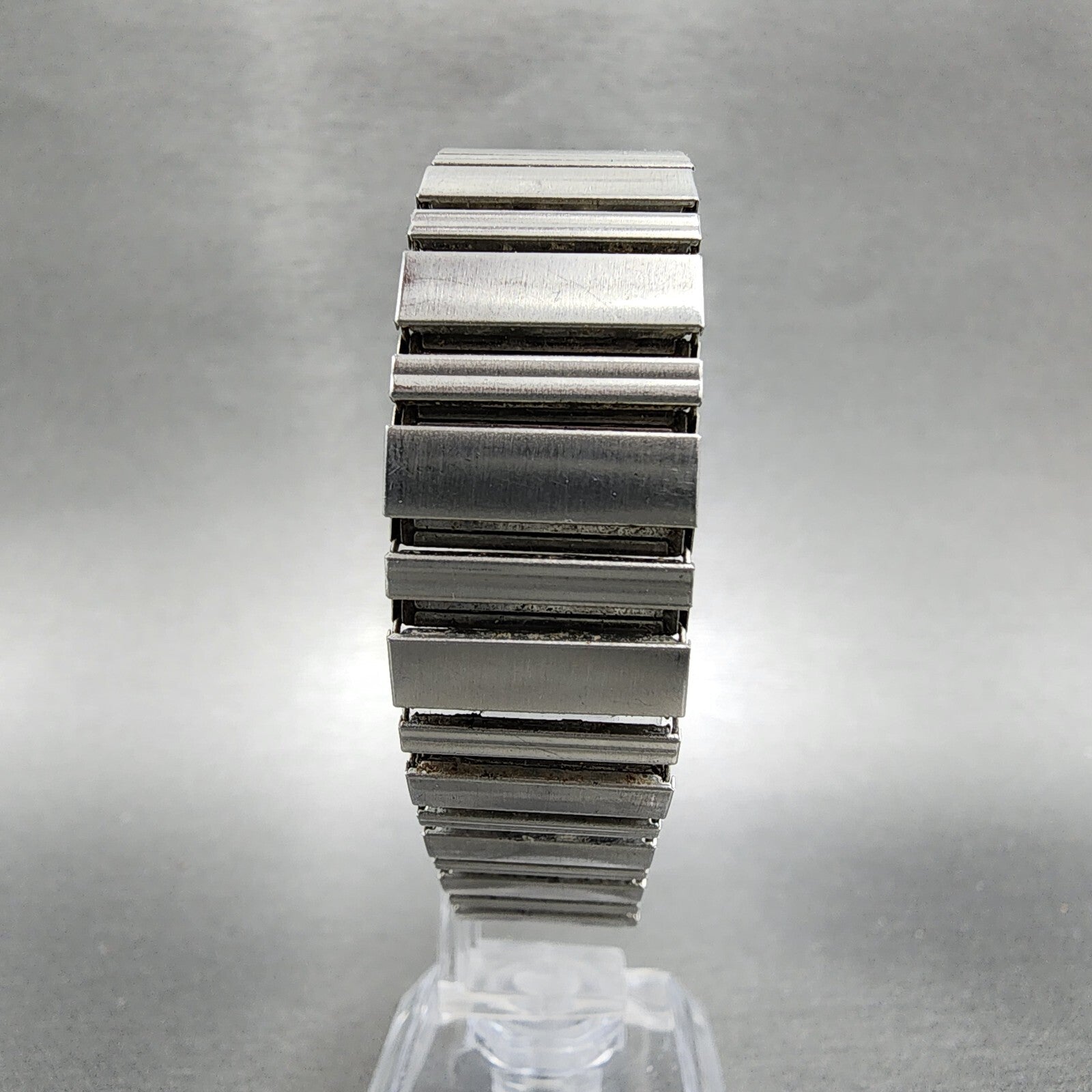 Gruen Tank Watch Women 20mm Black Dial Silver Tone Rectangle 2272035 New Batt7