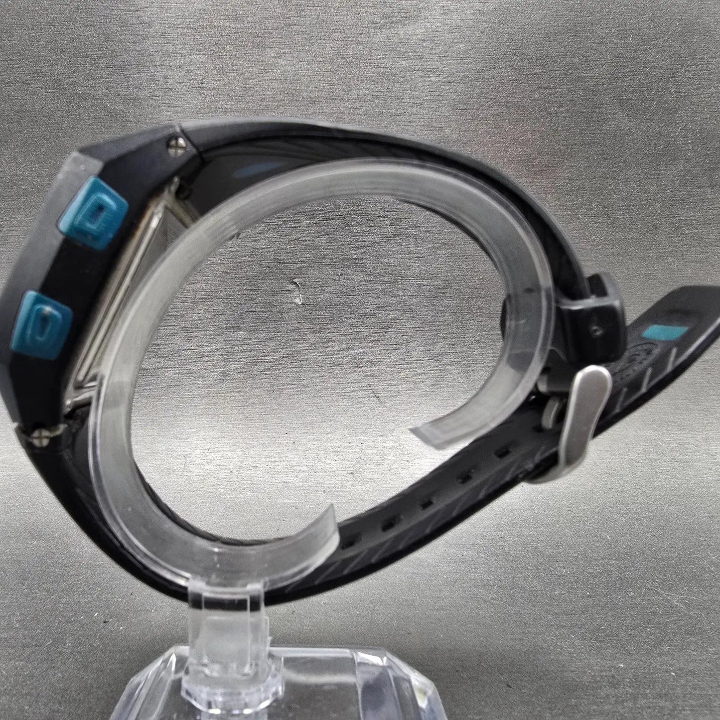 Nixon Lodown Watch Men 41mm Black Blue Digital Rectangle RUSTED!!! PARTS7