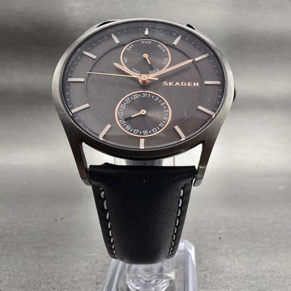 Skagen Holst Watch Men 40mm Gray Dial Gray Tone Daydate Round SKW6180 New Batt5