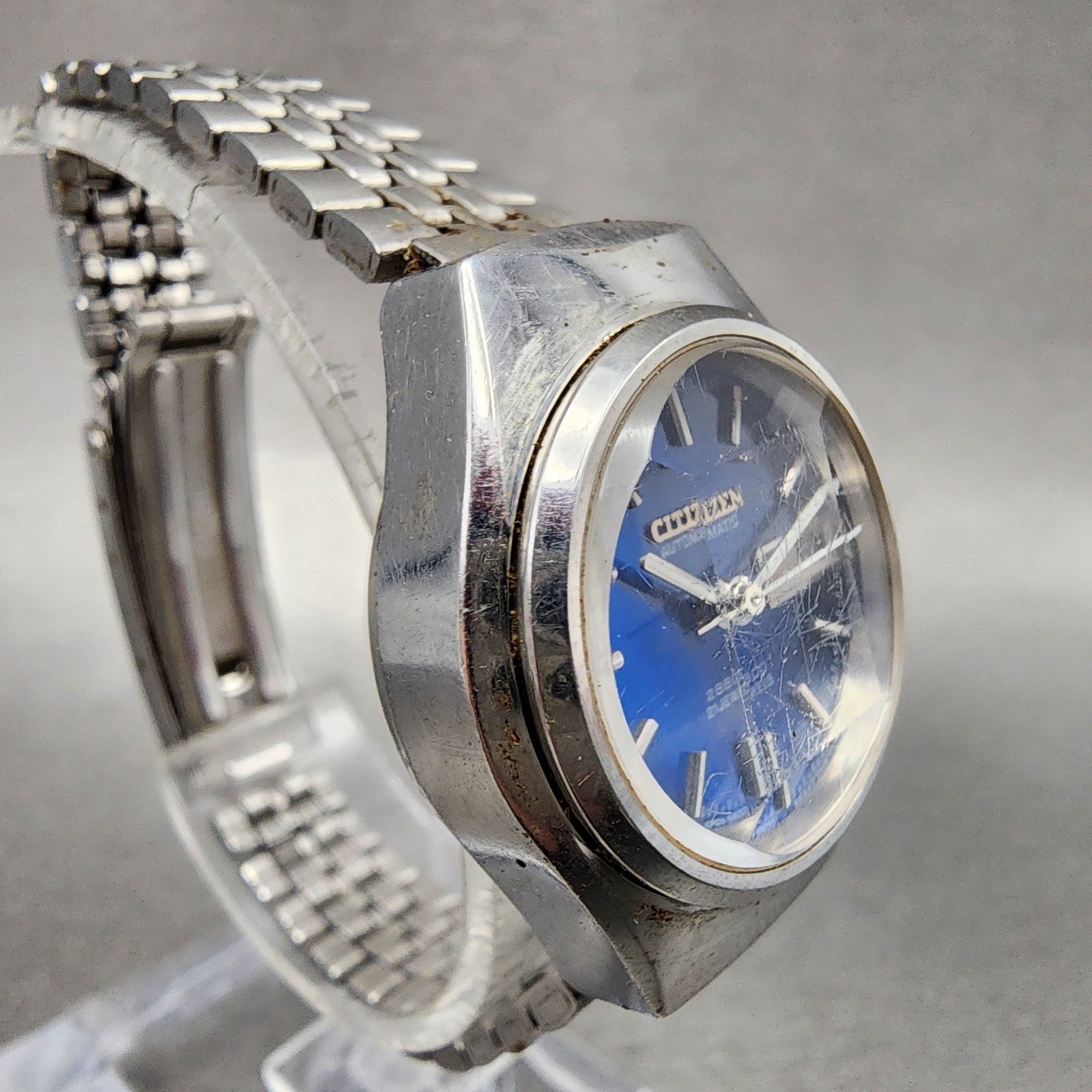 Citizen Automatic Watch Women 25mm Blue Dial Silver Tone Daydate 461332k Runs3