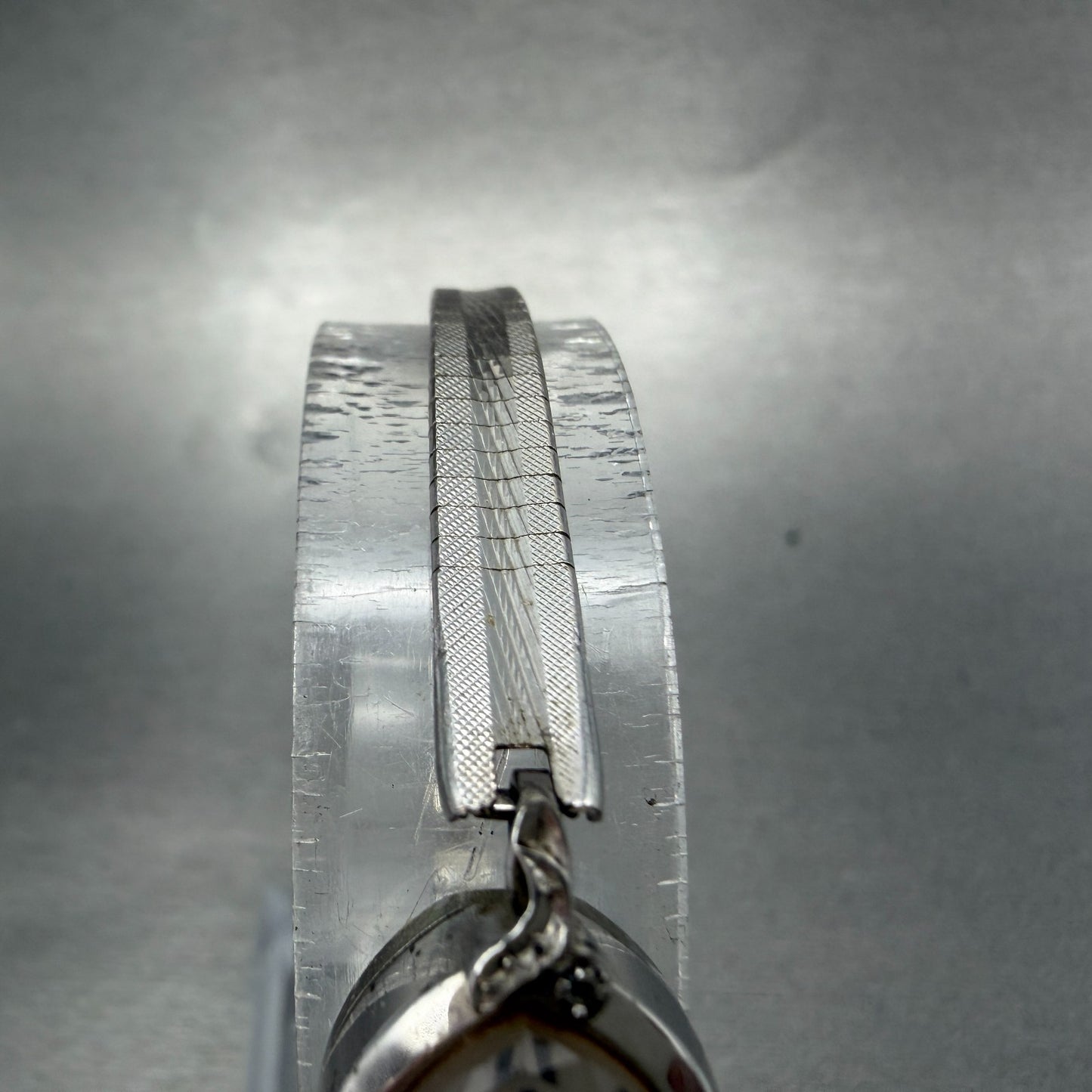 Citizen Rhone Watch Women 15mm Silver Dial White Gold Plated Oval Manual Runs AB4