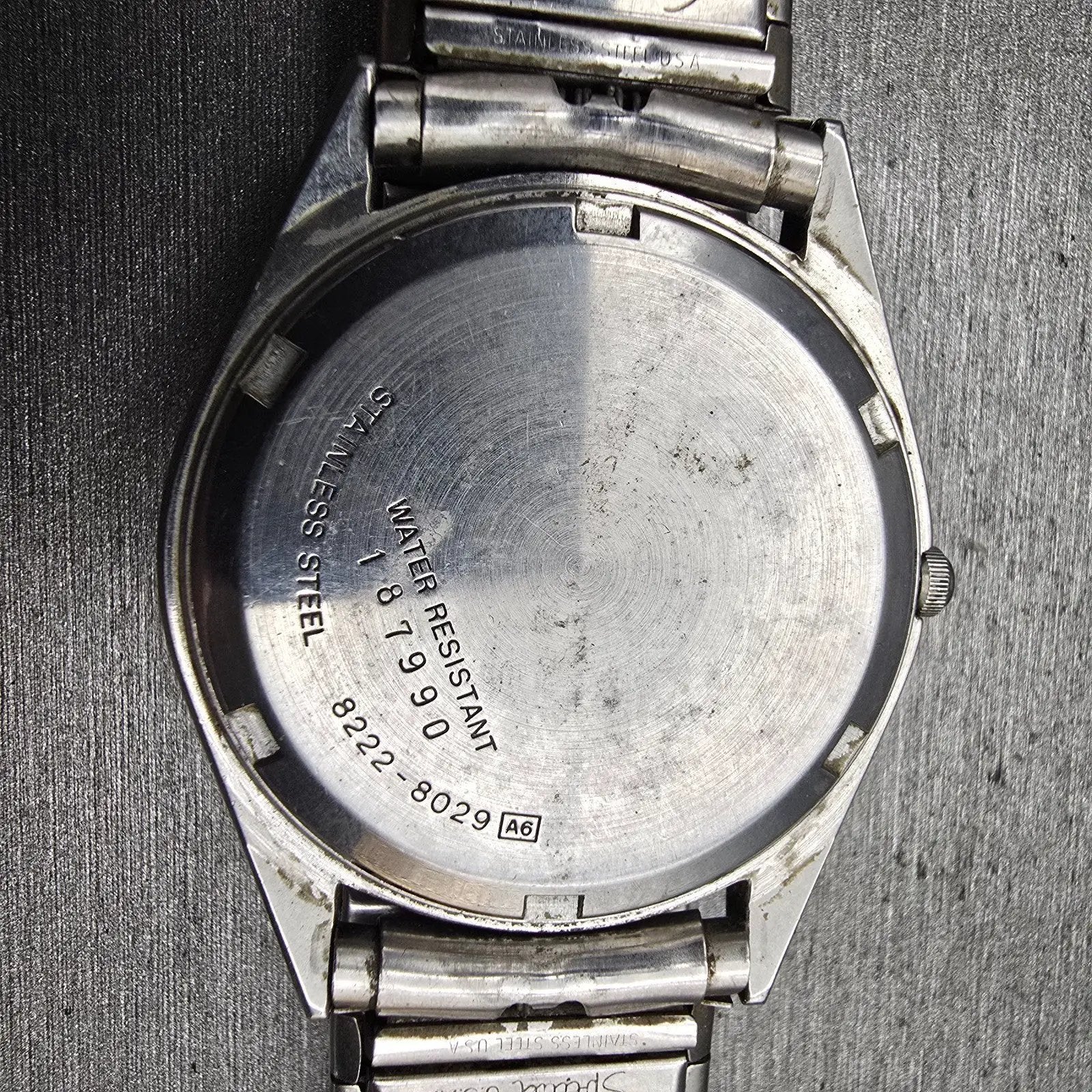 Seiko SQ Watch Men 35mm Silver Dial Silver Tone Date Round 8222-8029 New Battery10