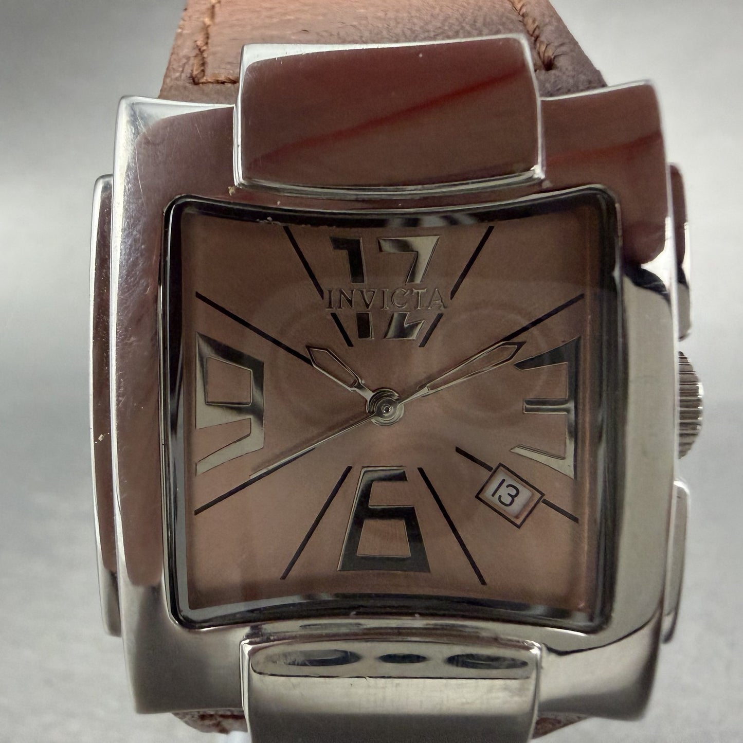 Invicta Watch Women 30mm Rose Dial Stainless Steel Rectangle 2316 New Battery1