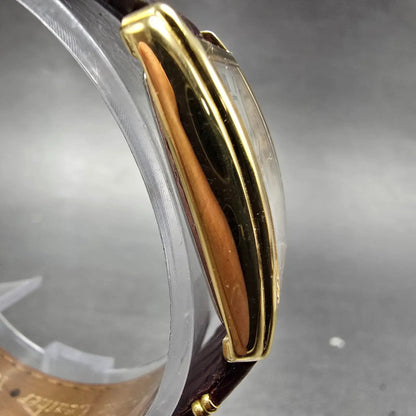 Lucien Piccard Tank Watch Women 18mm White Dial Gold Tone Rectangle New Battery3
