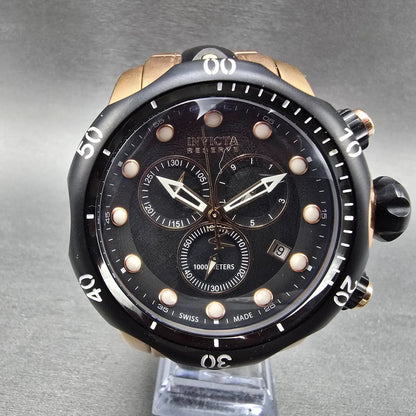 Invicta Venom Reserve Chronograph Watch Men 54mm Black Dial Rose Gold New Batt0