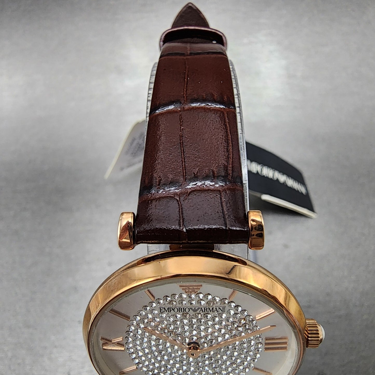 Emporio Armani Gianni Watch Women 32mm Silver Dial Rose Gold Tone Round AR112694