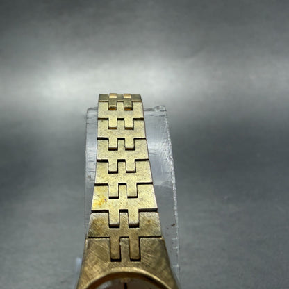 Seiko Watch Women 17mm Champagne Dial Gold Tone Manual Wind Oval 11-7849 Runs 454