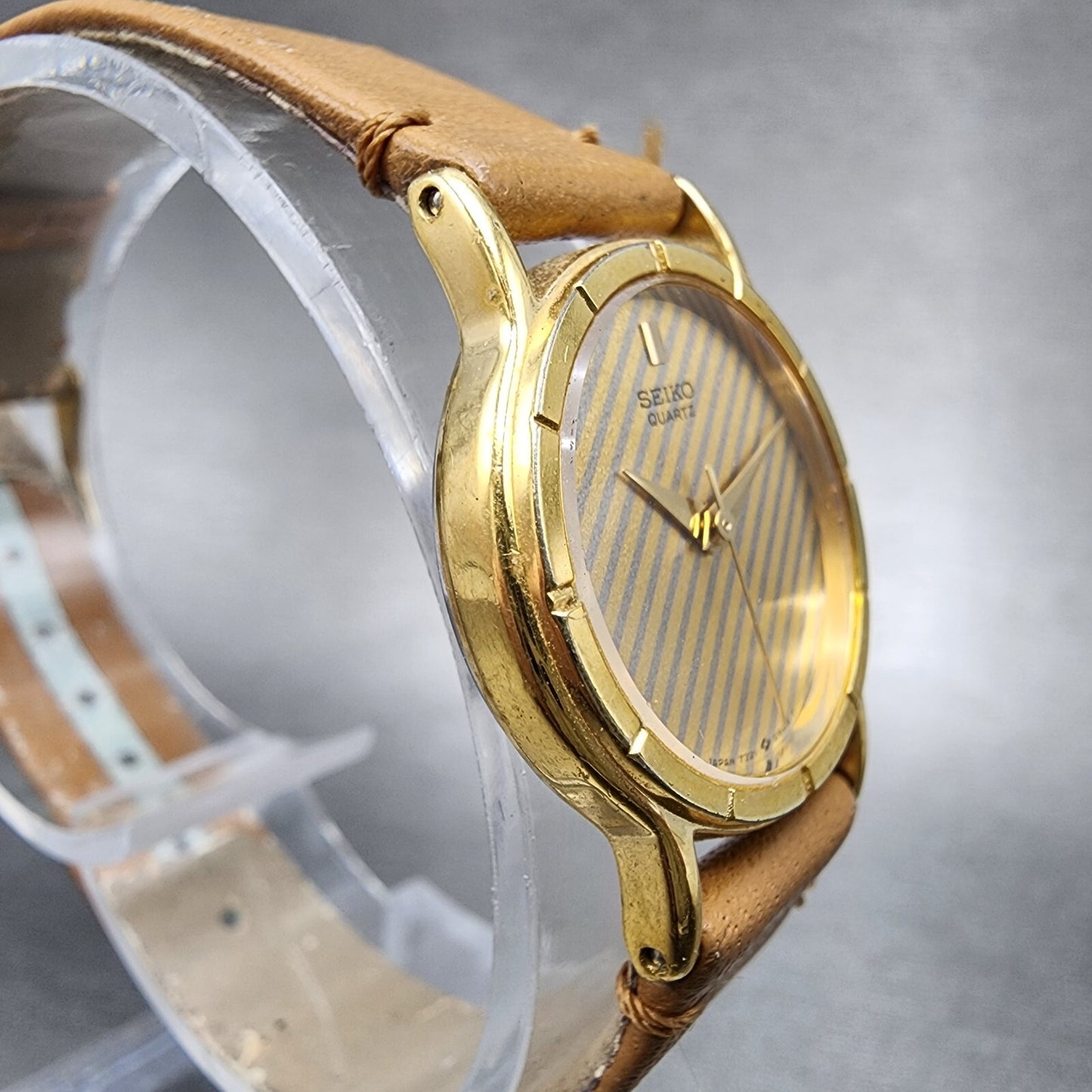 Seiko Watch Women 22mm Gold Dial Gold Tone Round 73210210 New Battery3