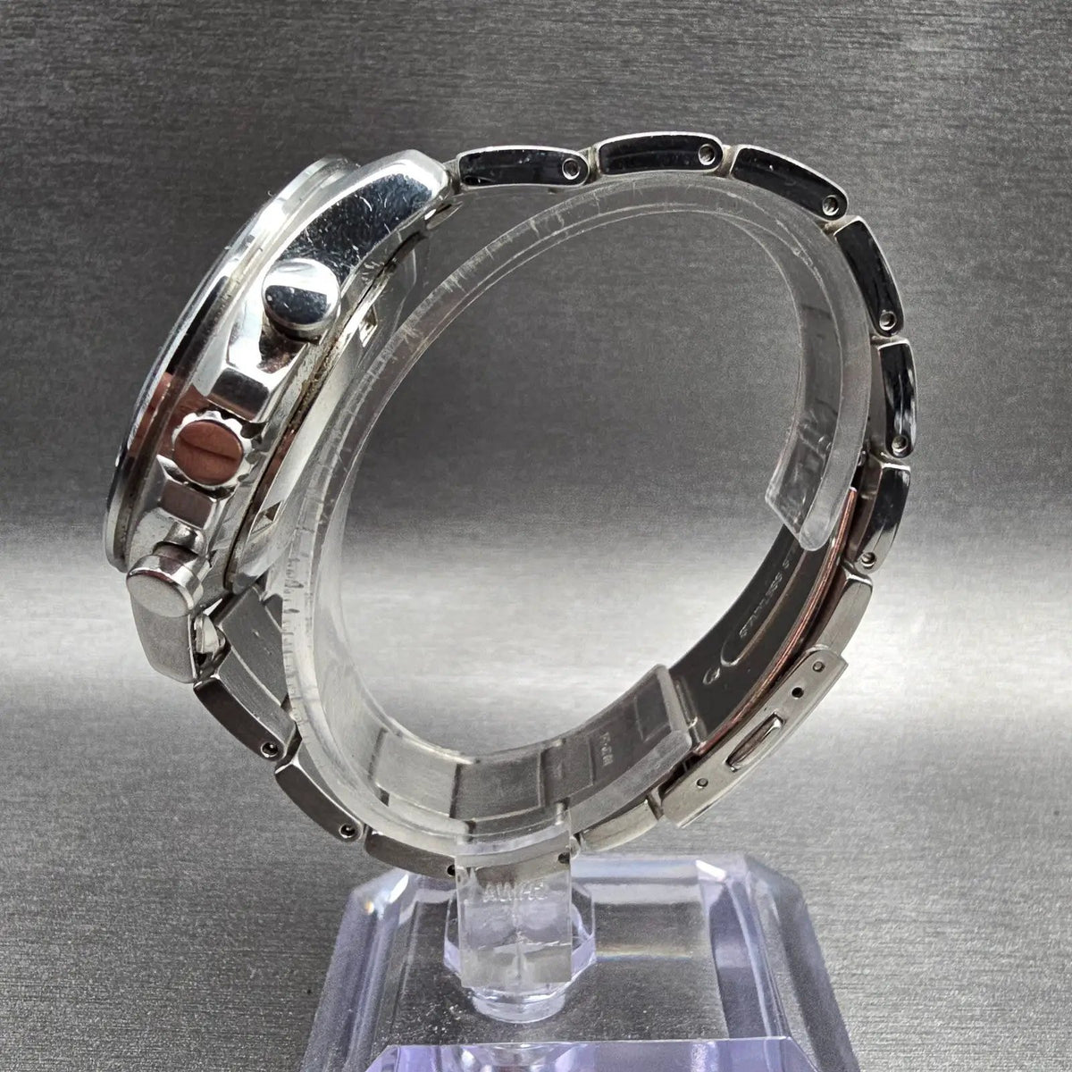 Seiko Chronograph Watch Men 40mm Black Dial Silver Date 8T67-00C0 New Batt JDM6