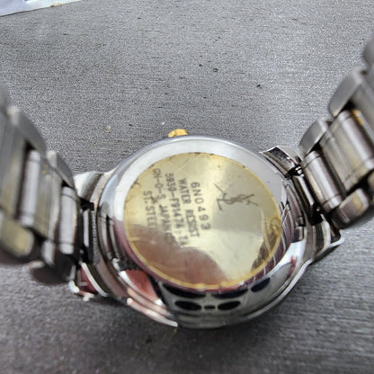 Yves Saint Laurent Watch Women 23mm Champagne Dial Two Tone Round new Battery9