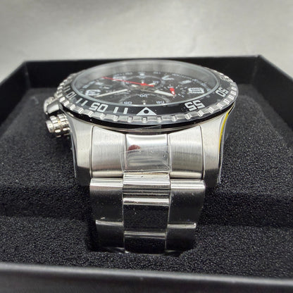 Invicta Specialty Chronograph Watch Men 45mm Black Dial Silver Tone Date 148754