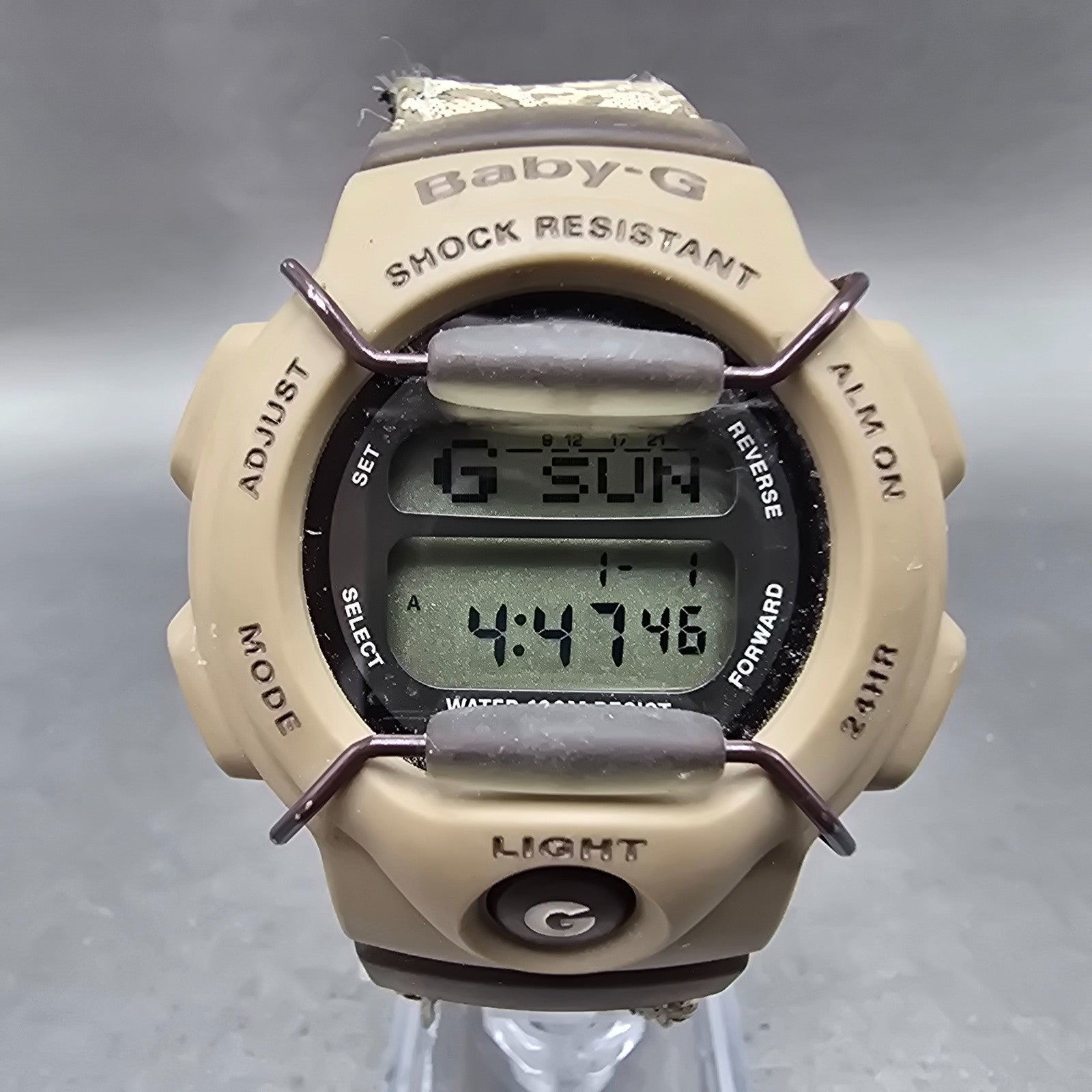 Casio Baby-G BG-150 Watch Women 39mm Tan Brown Alarm Chronograph New Battery0