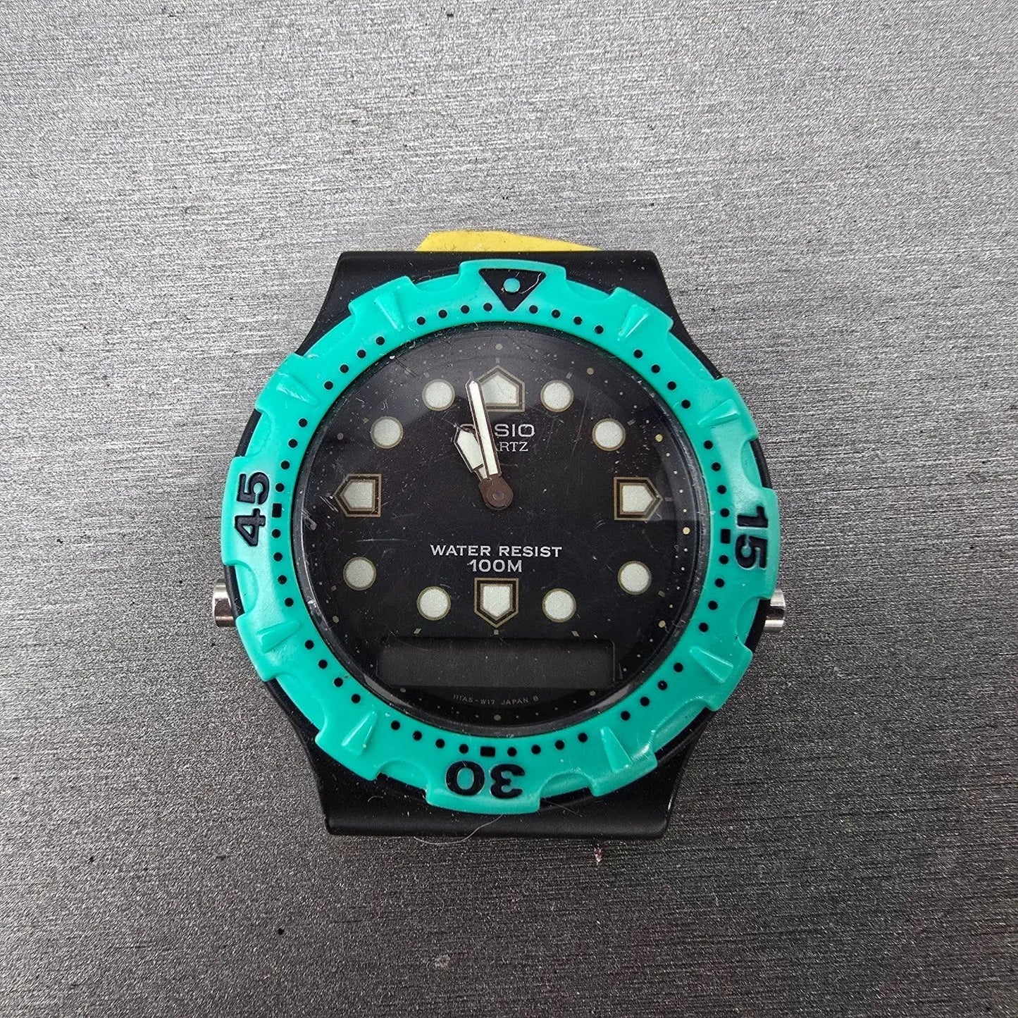 Casio AW-304 Watch Men 40mm Black Blue Alarm Chronograph Analog Digital PARTS0