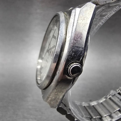 Seiko SQ Watch Men 36mm Silver Dial Silver Tone Daydate 0903-8139 New Battery3