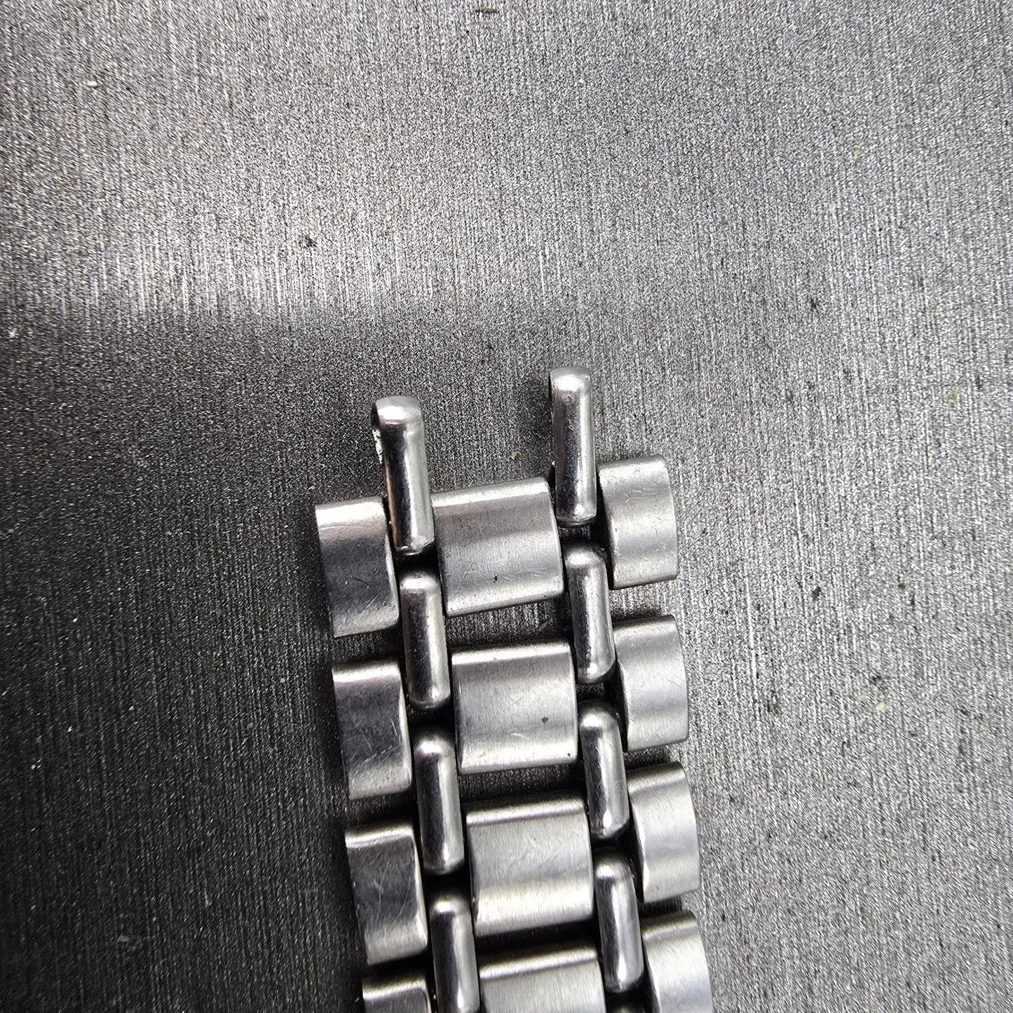 Seiko Bracelet 17mm Stainless Steel Silver Tone Tri Folding Clasp VTG Japan1