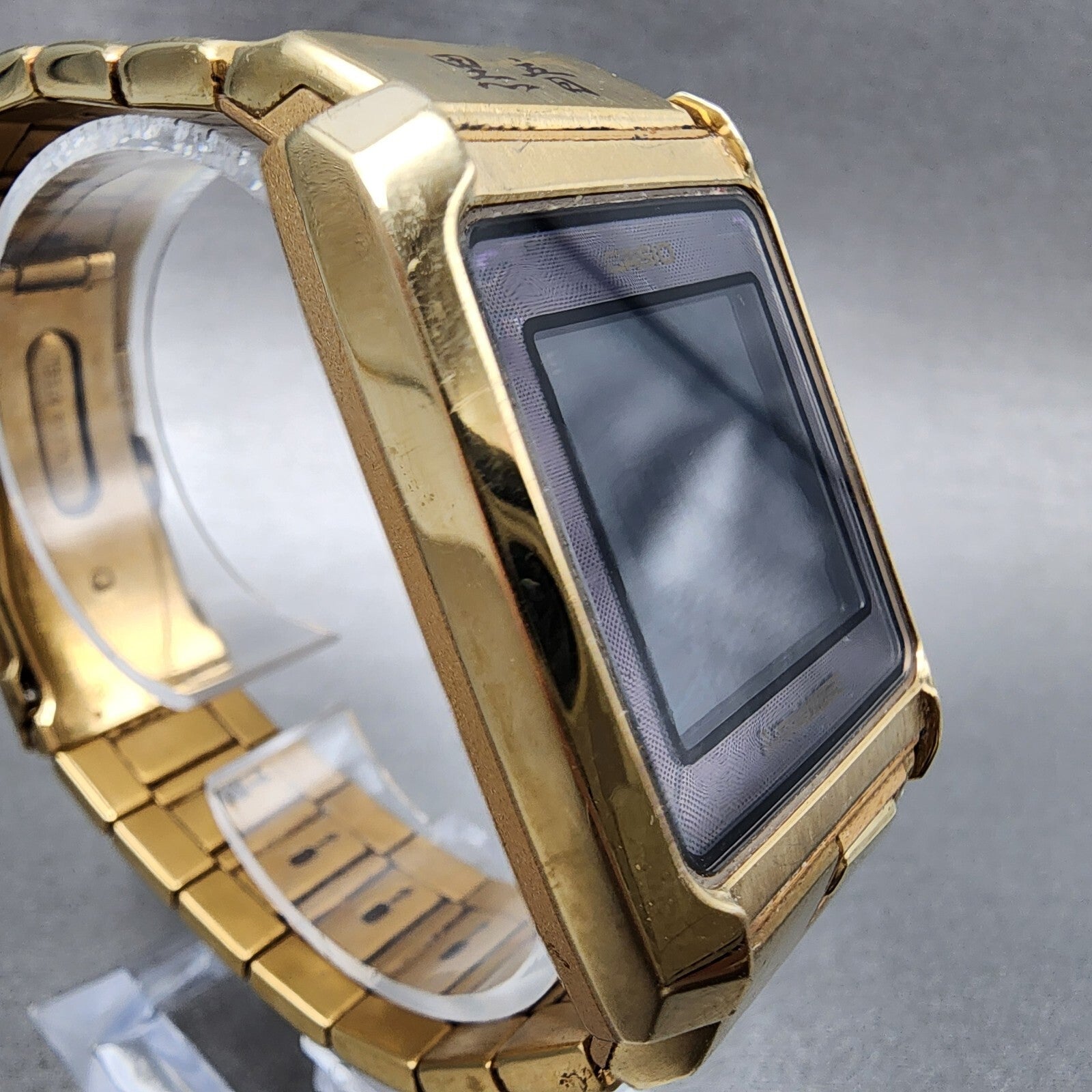 Casio IRW101 I Range Black Mic Watch Men 33mm Digital Gold Tone Rectangle Runs3