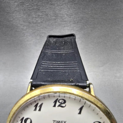Timex Watch Men 45mm White Dial Gold Tone Round Vintage New Battery4
