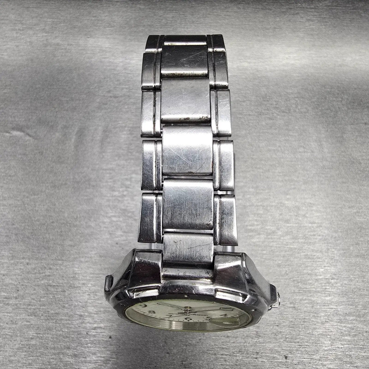 Seiko Alba Watch Men 39mm Luminous Dial Silver Tone Date V732-0S00 New Battery4