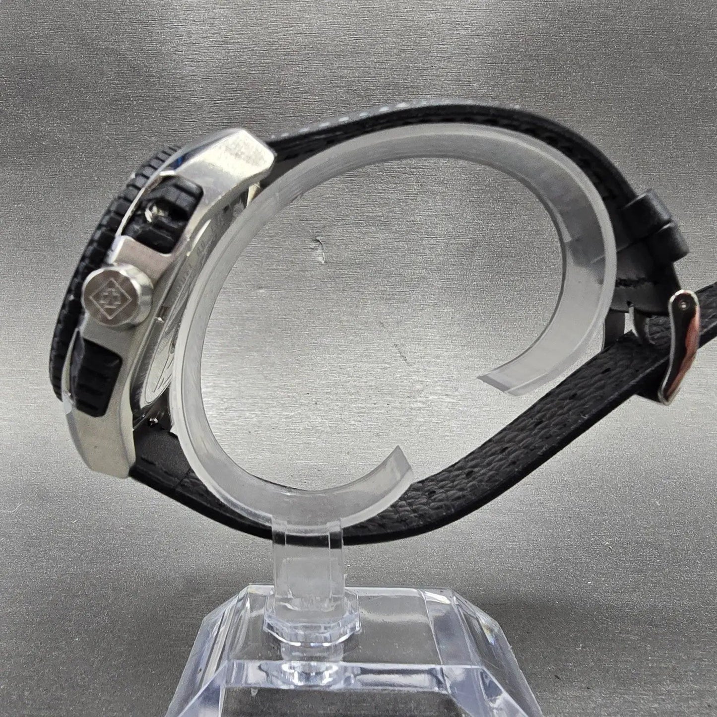 Invicta S1 Chronograph Watch Men 48mm Black Dial Silver Tone Date 1453 New Batt7