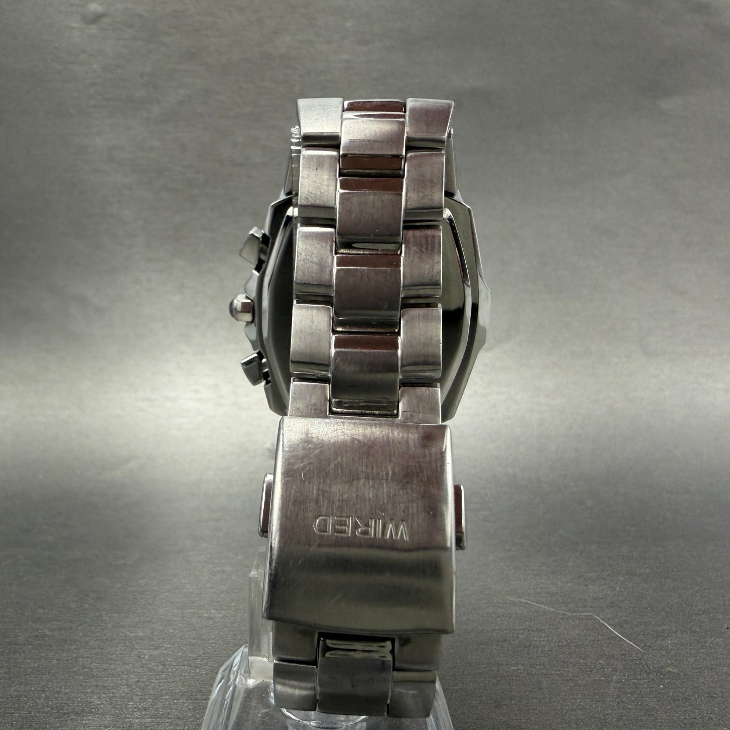 Seiko Wired Chronograph Watch Men 37mm Black Dial Steel Date 7T92-0HT0 New Batt7