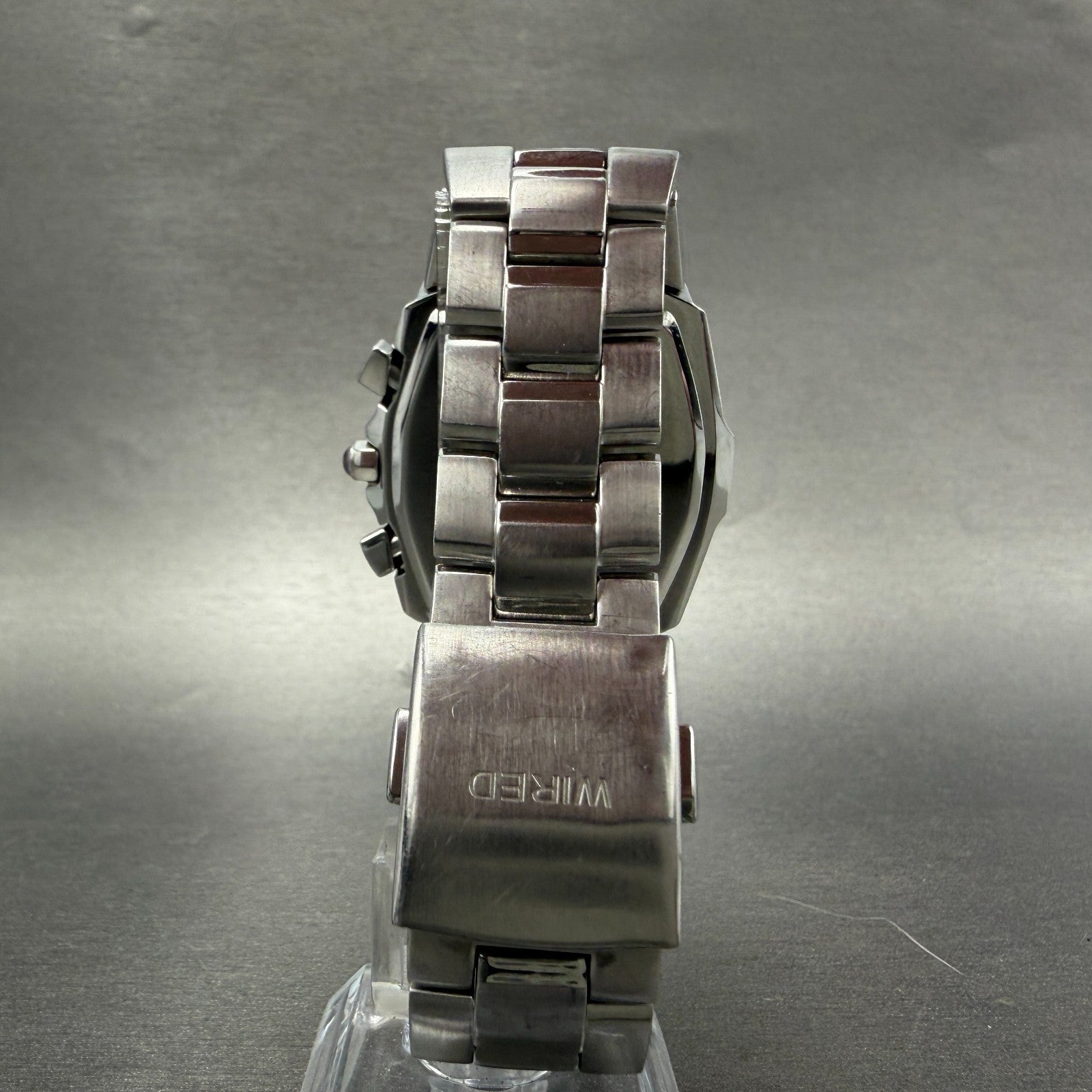 Seiko Wired Chronograph Watch Men 37mm Black Dial Steel Date 7T92-0HT0 New Batt7