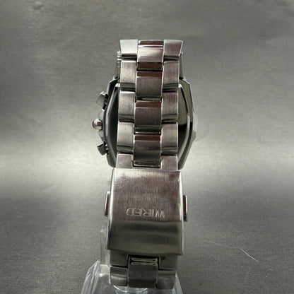 Seiko Wired Chronograph Watch Men 37mm Black Dial Steel Date 7T92-0HT0 New Batt7