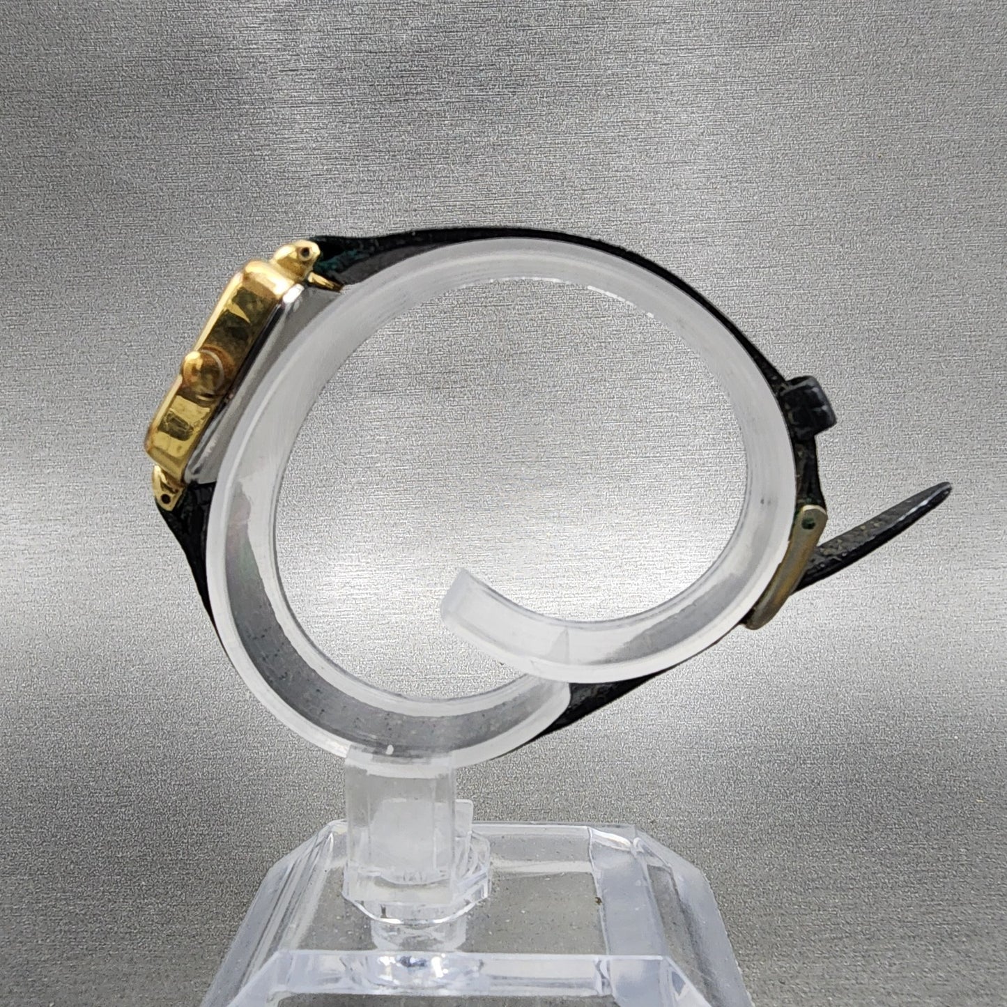 Seiko Watch Women 21mm Analog Digital Gold Tone Rectangle Champagne Dial New Bat6