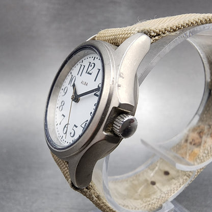 Seiko ALBA Watch Women 27mm Silver Dial Titanium Round V5010DL0 New Battery2