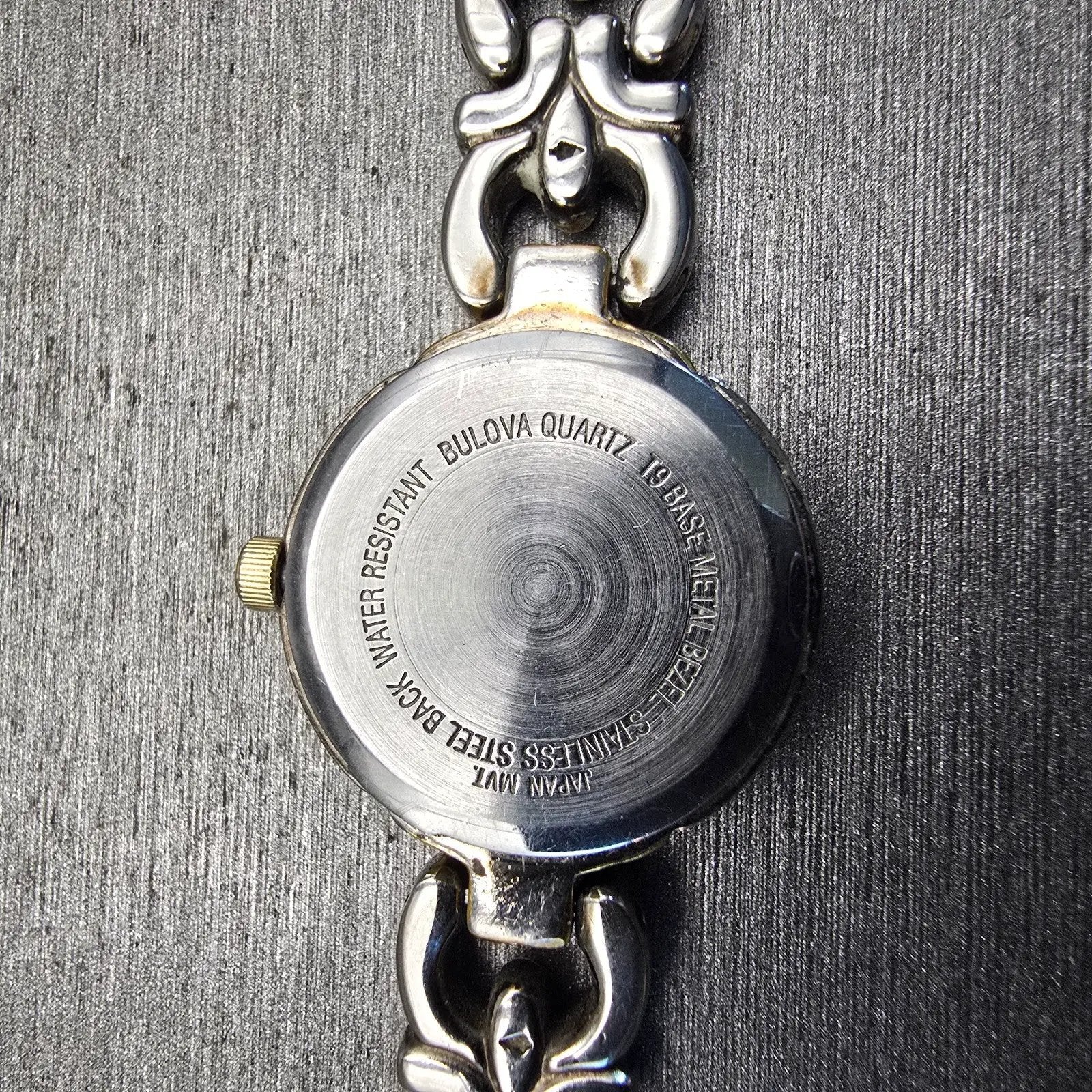 Bulova Watch Women 20mm Silver Dial Two Tone Diamond Round 98P15 New Battery P10