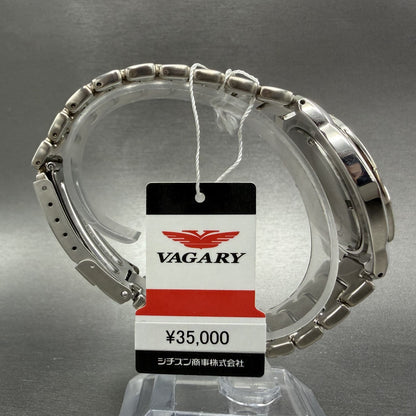 Citizen Vagary Watch Men 39mm Black Dial Silver Tone Date Round New Battery NOS8