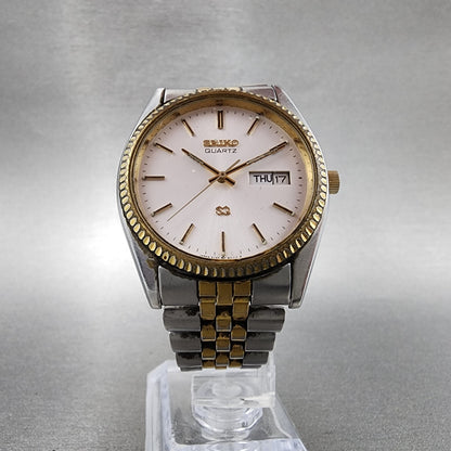 Seiko SQ President Watch Men 36mm Silver Dial Two Tone Daydate 5y238a61 PARTS6