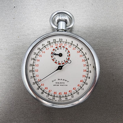 Du Barry Grand Stop Watch Sports Timer 49mm White Dial Silver Tone Manual PARTS