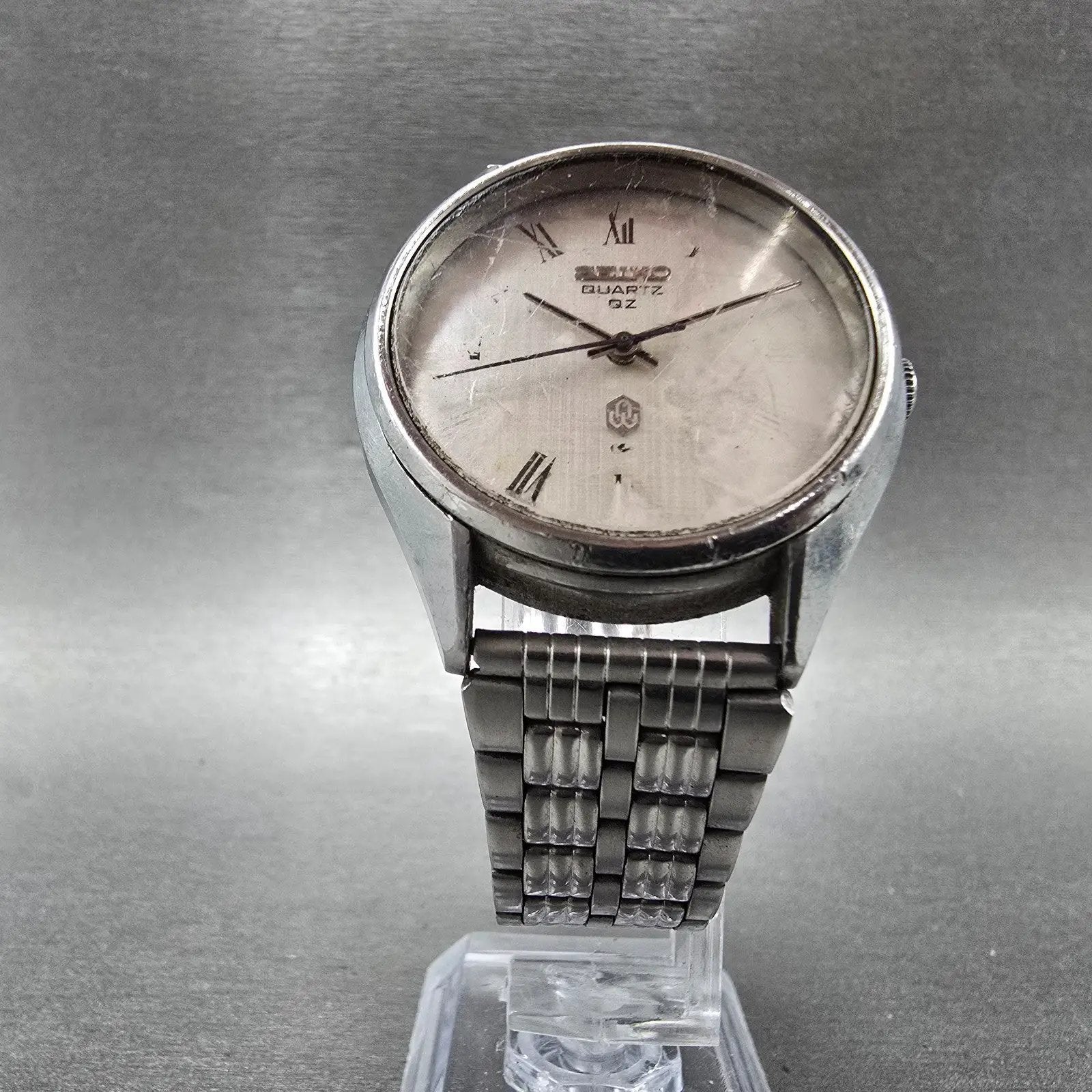 Seiko QZ Watch Men 36mm Silver Dial Silver Tone Round 0920-8000 New Battery VTG5