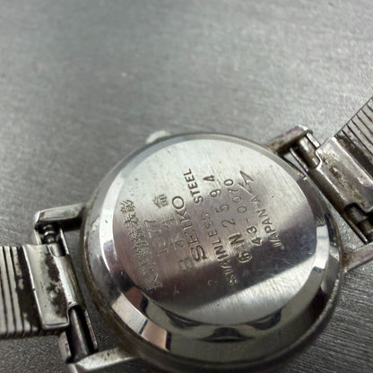 Seiko Watch Women 24mm White Dial Silver Tone Round 43-0070 New Battery Vintage29
