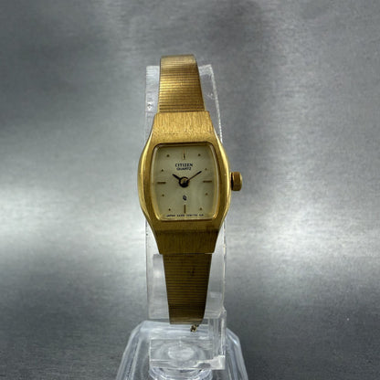 Citizen CQ Watch Women 16mm Champagne Dial Gold Tone 3220326170 New Battery5