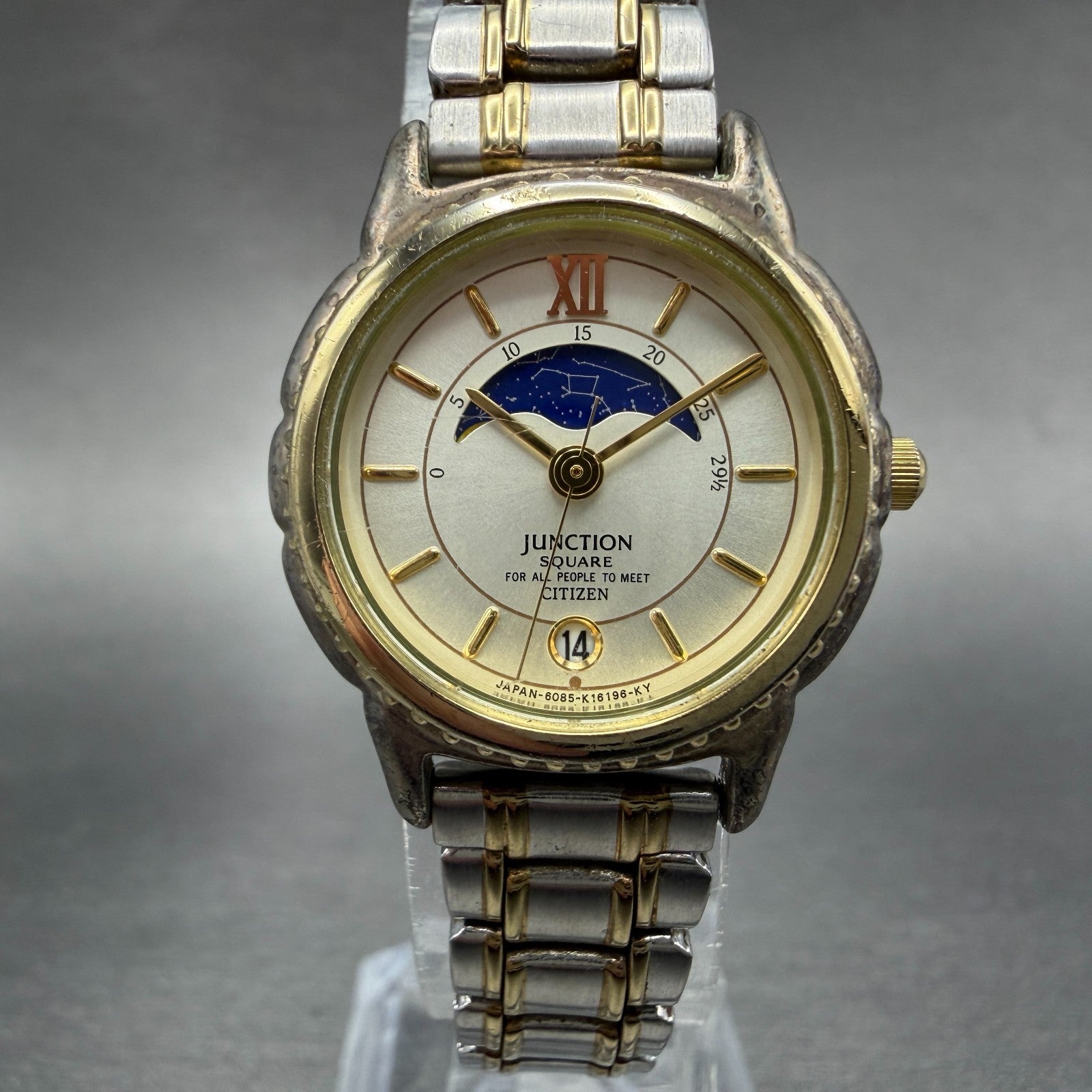 Citizen Junction Moonphase Watch Women 26mm Champagne Dial Two Tone New Battery0