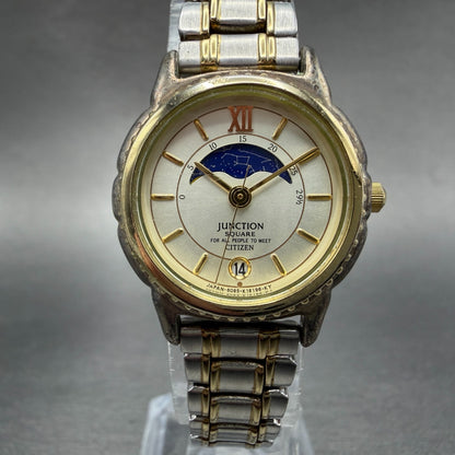 Citizen Junction Moonphase Watch Women 26mm Champagne Dial Two Tone New Battery0