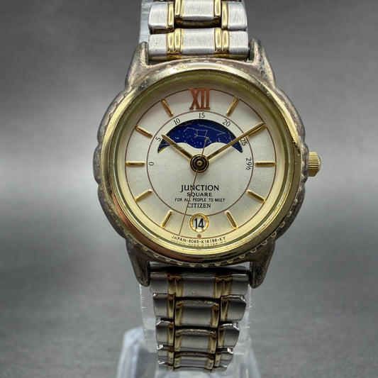 Citizen Junction Moonphase Watch Women 26mm Champagne Dial Two Tone New Battery0