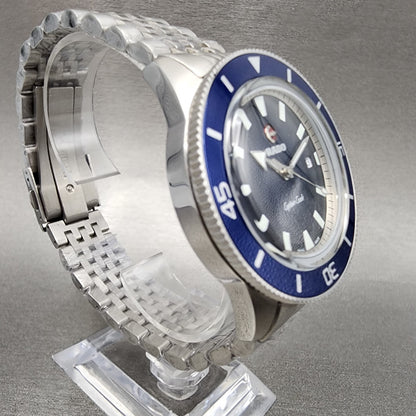 Rado Captain Cook Dive Watch Men 41mm Blue Dial Steel Date Automatic Custom Runs3