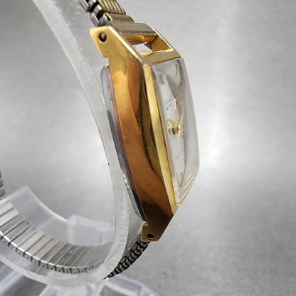 Seiko Femi Laurel Tank Watch Women 16mm White Dial Gold Plated Manual Wind Runs3