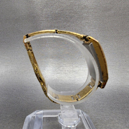 Seiko Venus Tank Watch Women 15mm Silver Dial Gold Plated Rectangle Manual Wind8