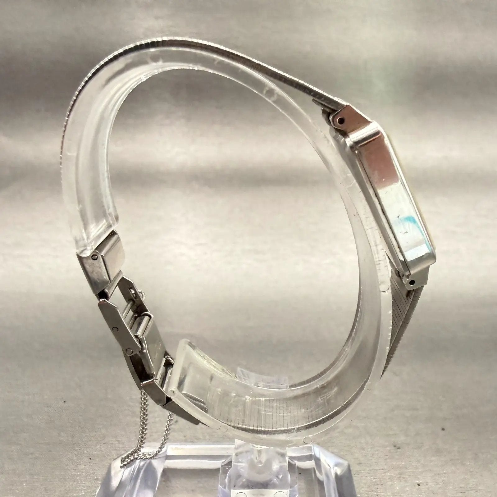 Seiko Watch Women 20mm Silver Dial Silver Tone Rectangle 2621-5200 New Battery8