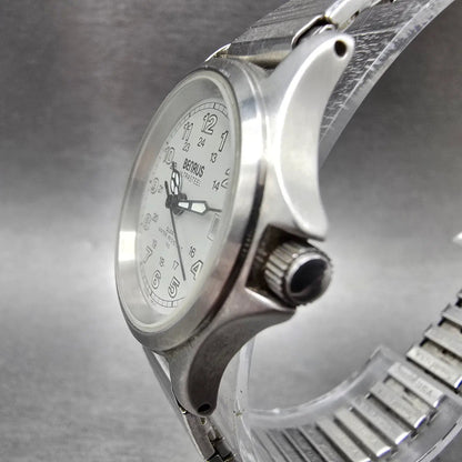 Benrus Watch Women 27mm Gray Dial Steel Date Round Military New Battery2