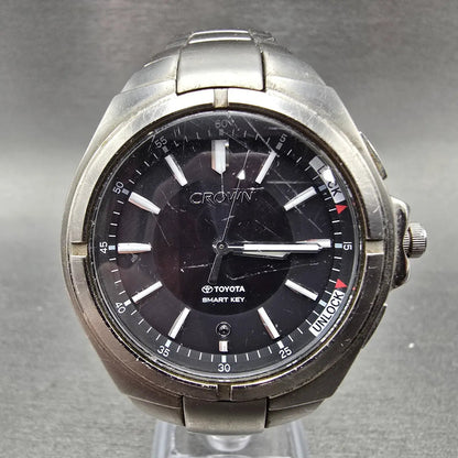Citizen Toyota Watch Men 44mm Black Dial Titanium Solar Crown Smart Key Runs0