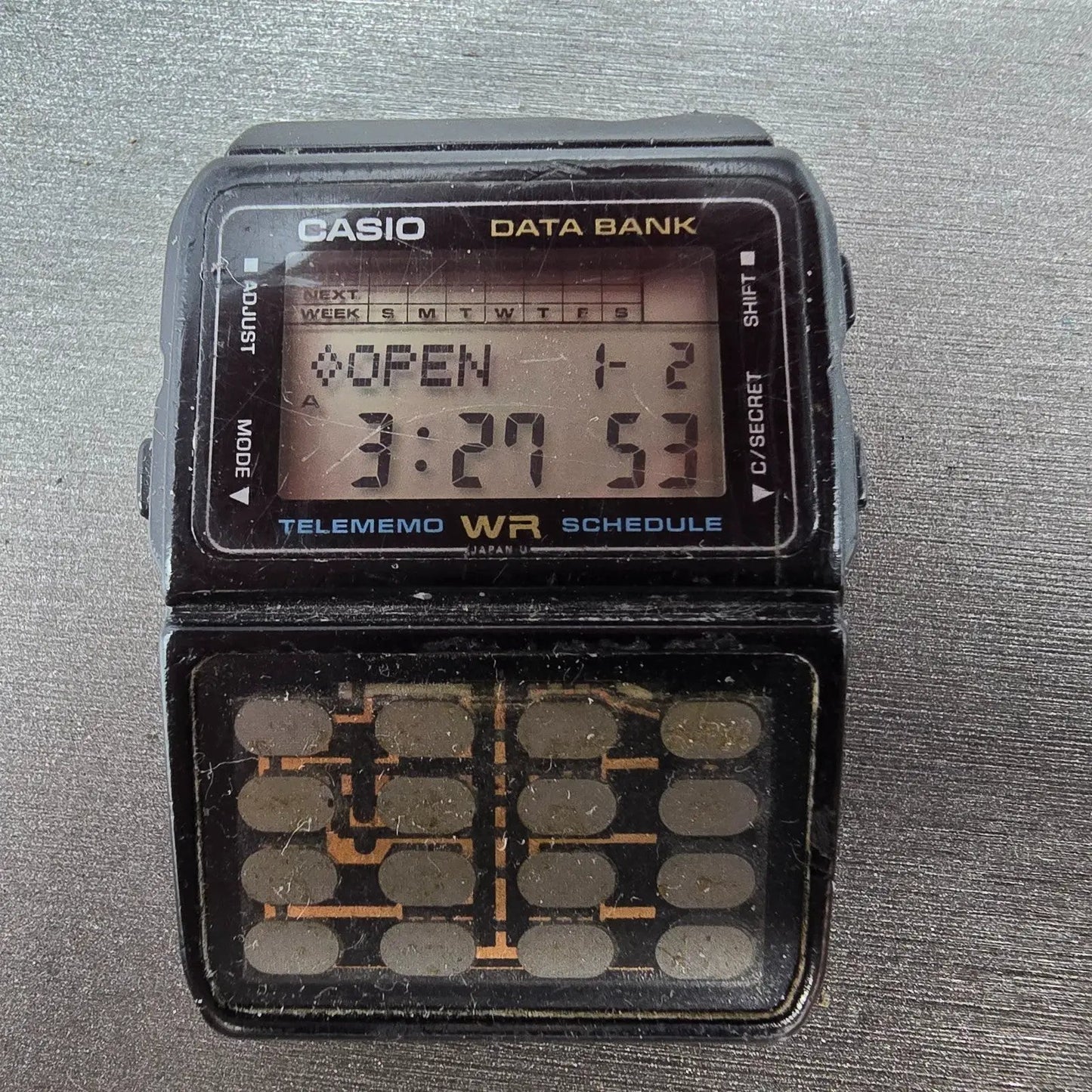 Casio DBC-61 Calculator Watch Men 33mm Digital Black Data Bank VTG PARTS2